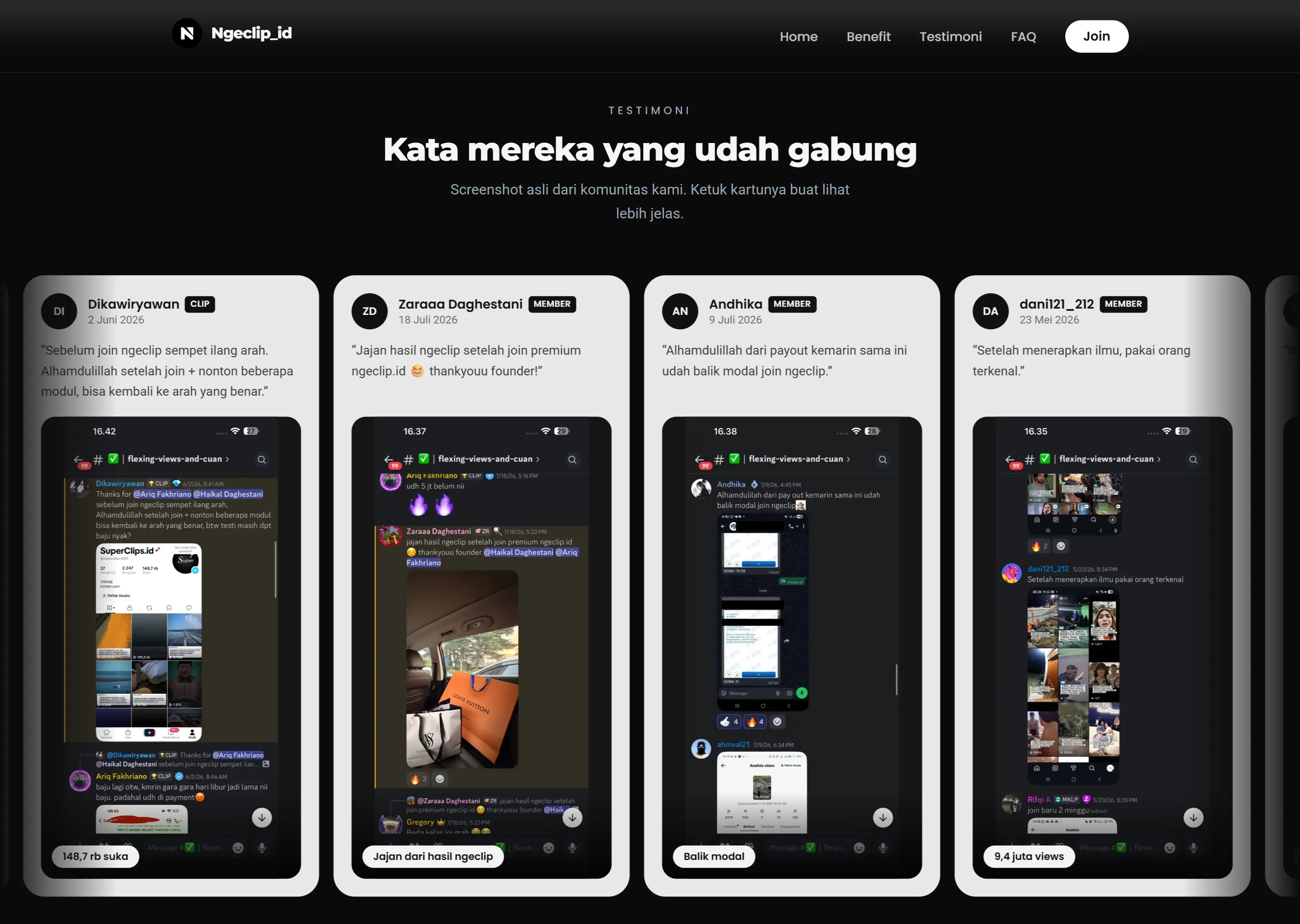 Cuplikan tampilan project Ngeclip_id (2 dari 3)